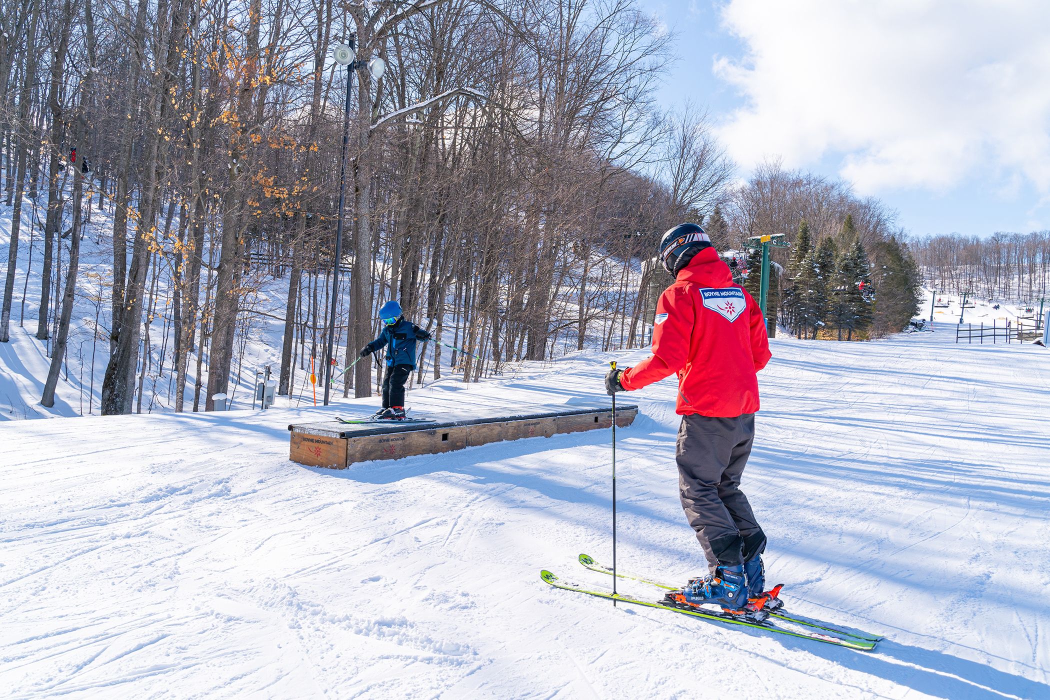 Child hitting the rails in a Freestyle lesson