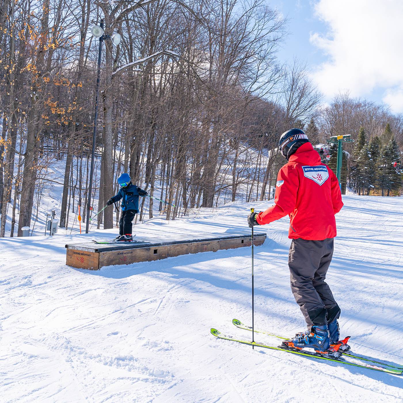 Child hitting the rails in a Freestyle lesson