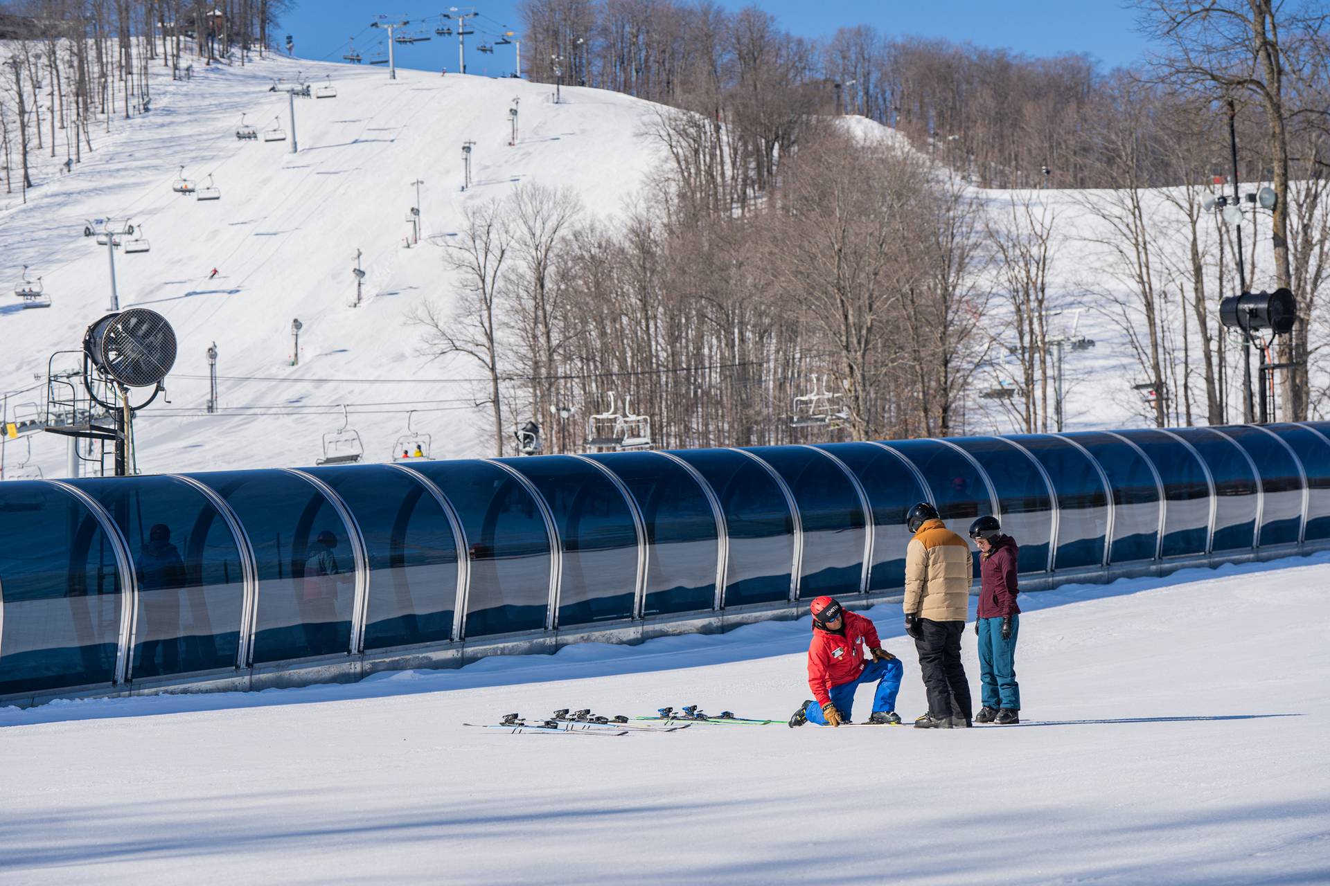 ski instructor giving an adult lesson