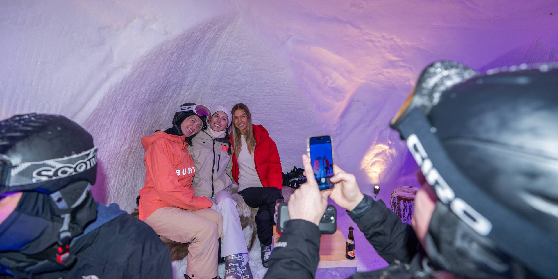 Ladies hanging out in Iglu Boyne Mountain