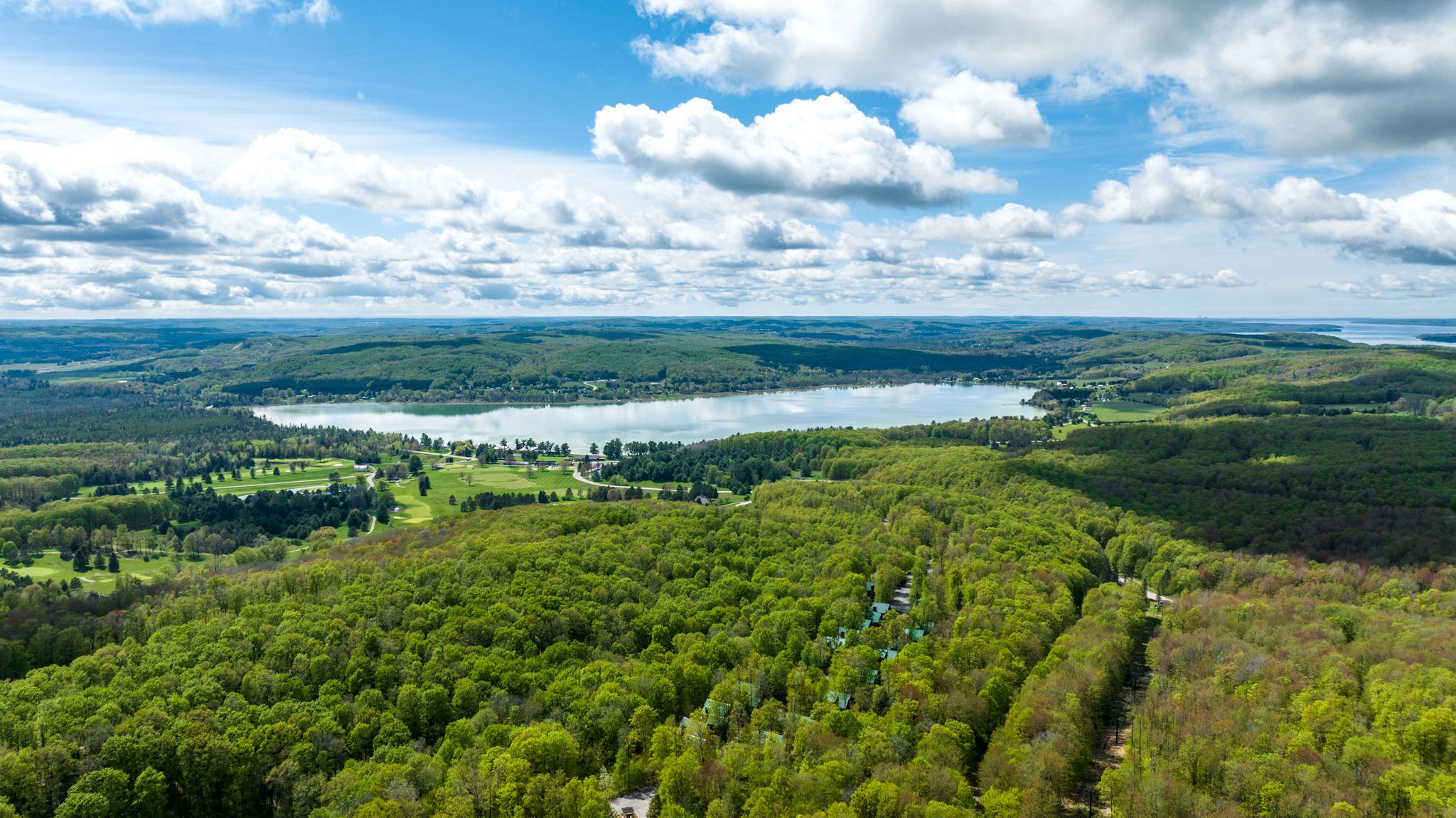 aerial view of deer lake 