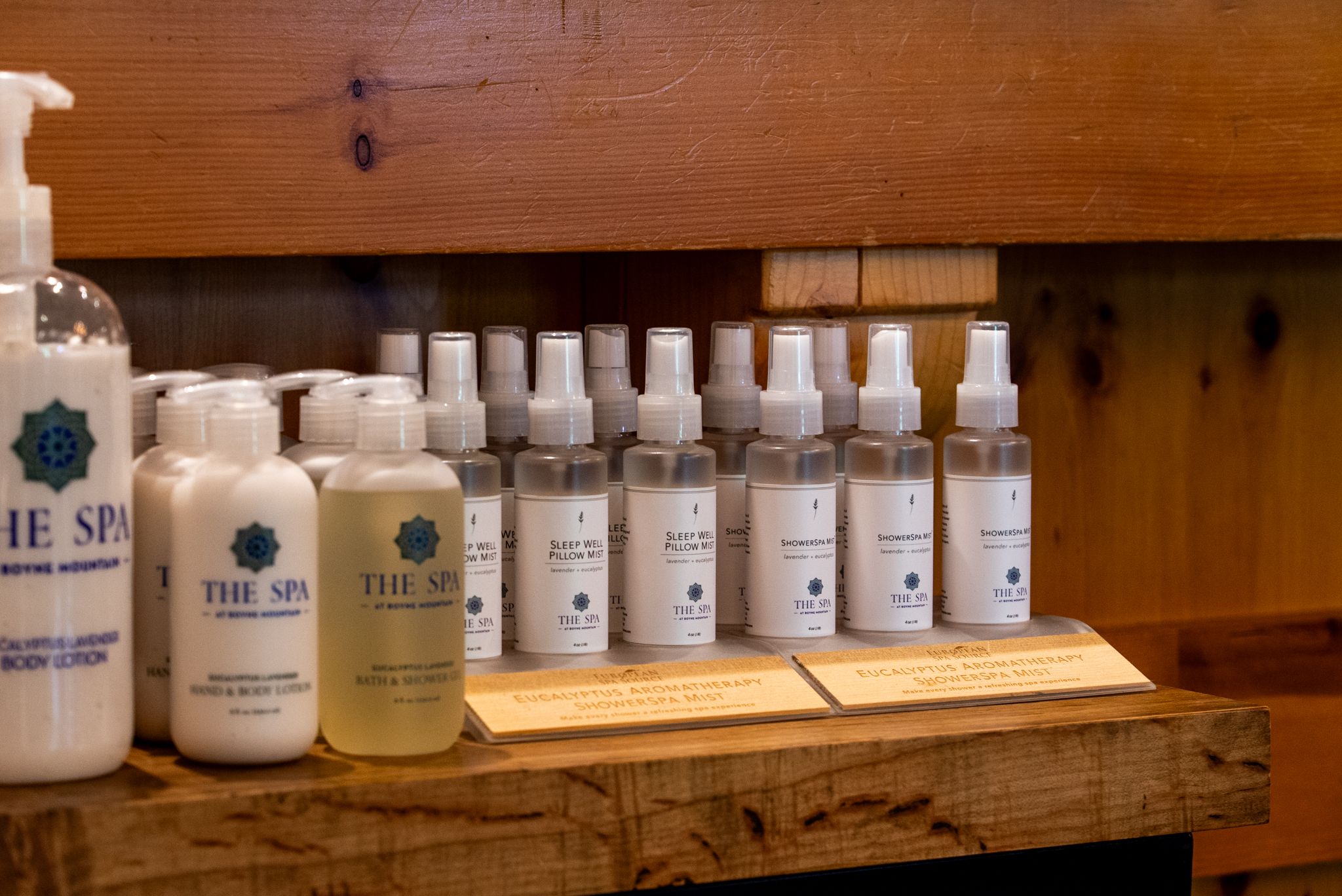 The Spa shop wellness products display