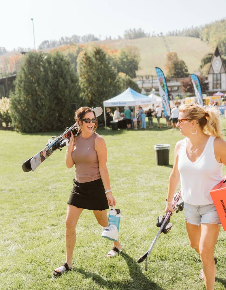 guests with ski gear from winter expo