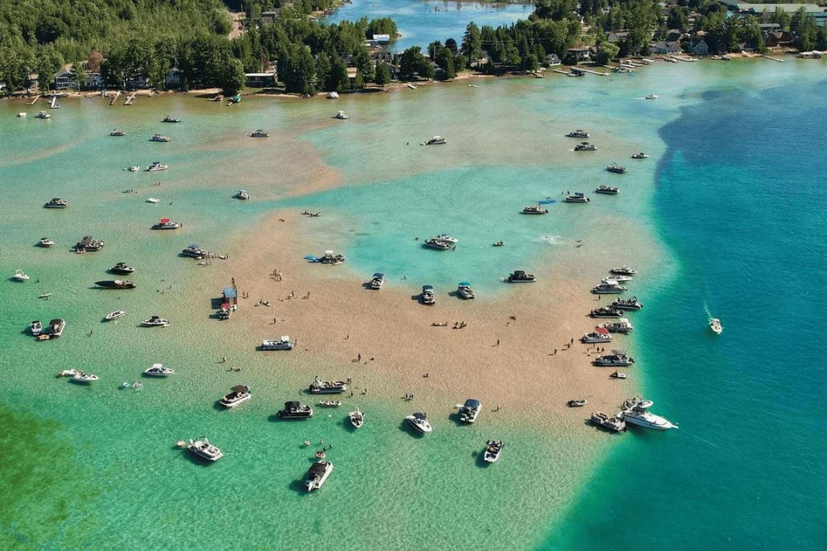 torch lake sandbar