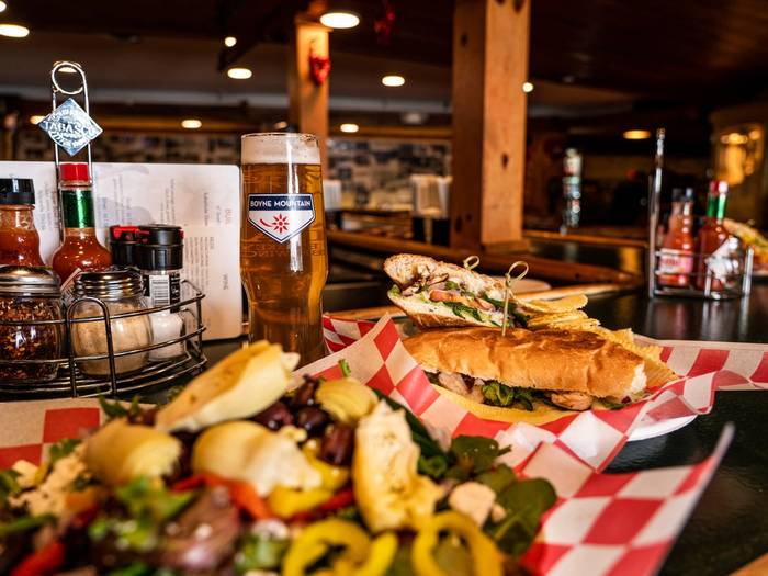food at trophy room bar