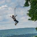 View of boyne valley with zipliner riding by