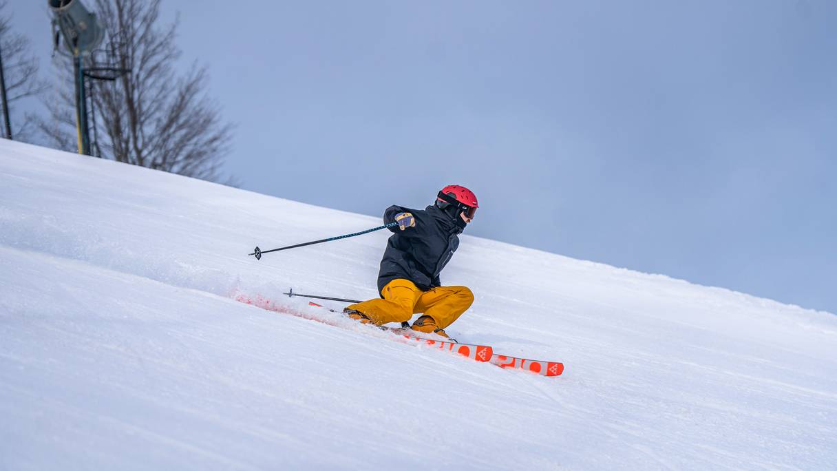 Skier riding down McLouth