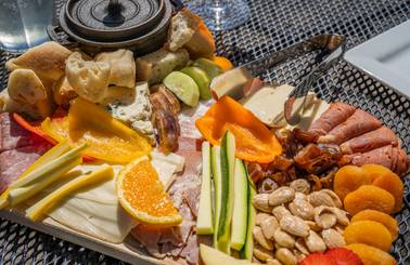 Charcuterie board at the beach house