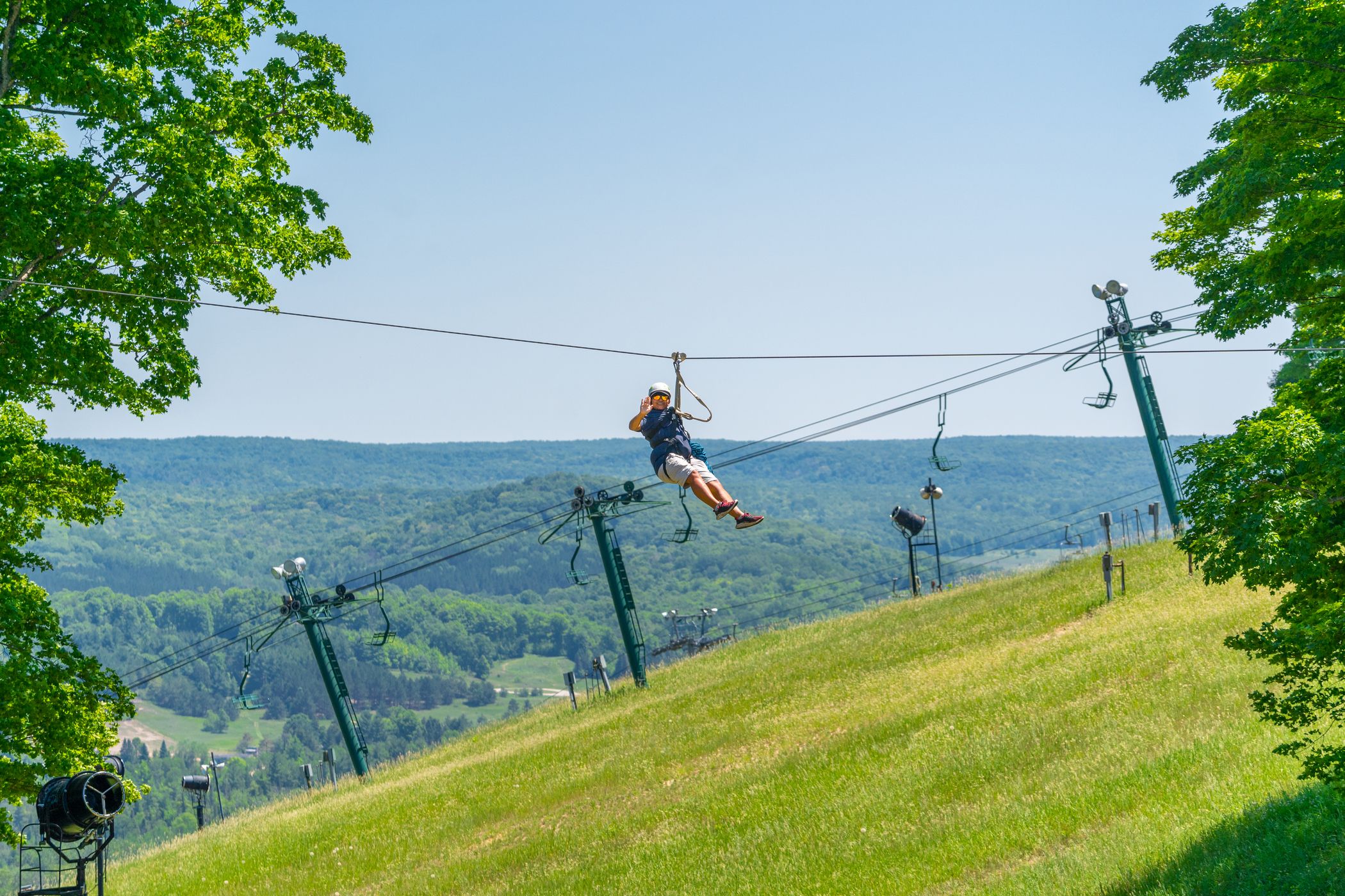 guy zipling through the air