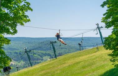 guy zipling through the air
