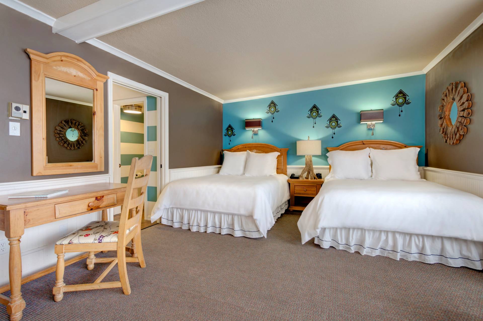 WIde angle of clock tower hotel room