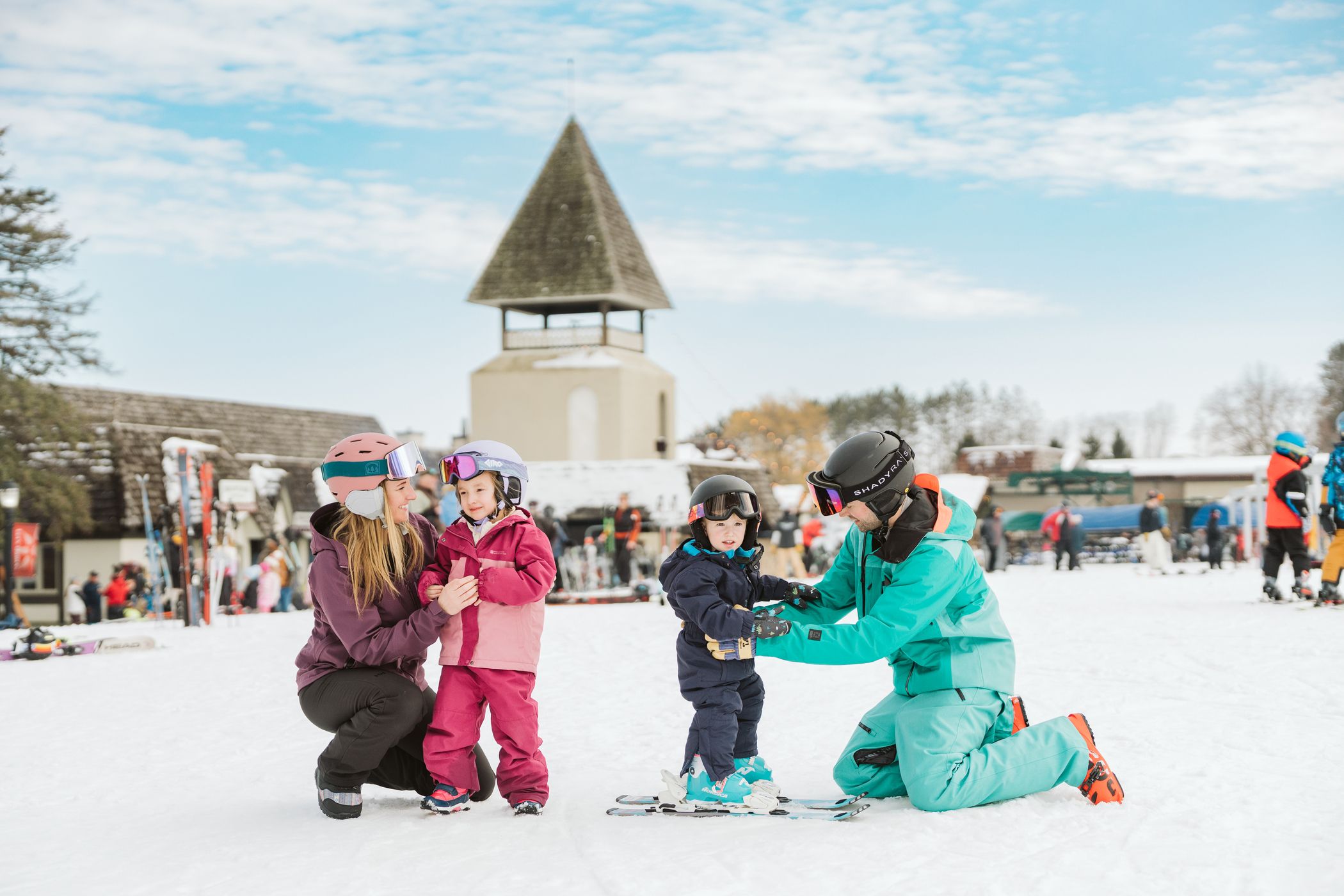 mother and daughter in base area