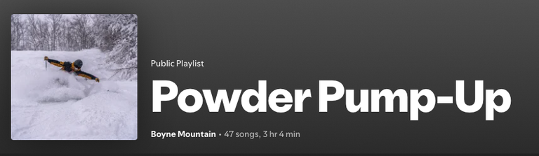 Screenshot of Boyne Mountain's Spotify Playlist
