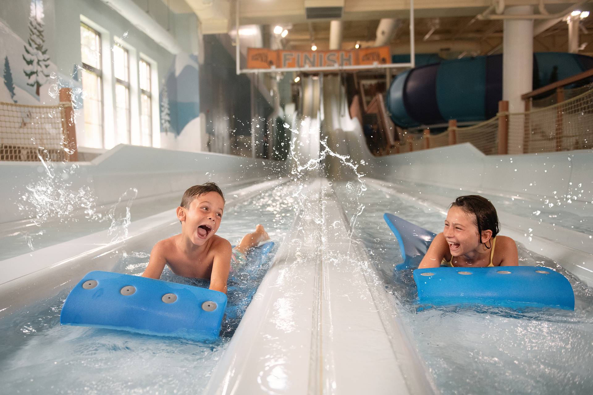 girls snowboarding in spring at Boyne Mountain