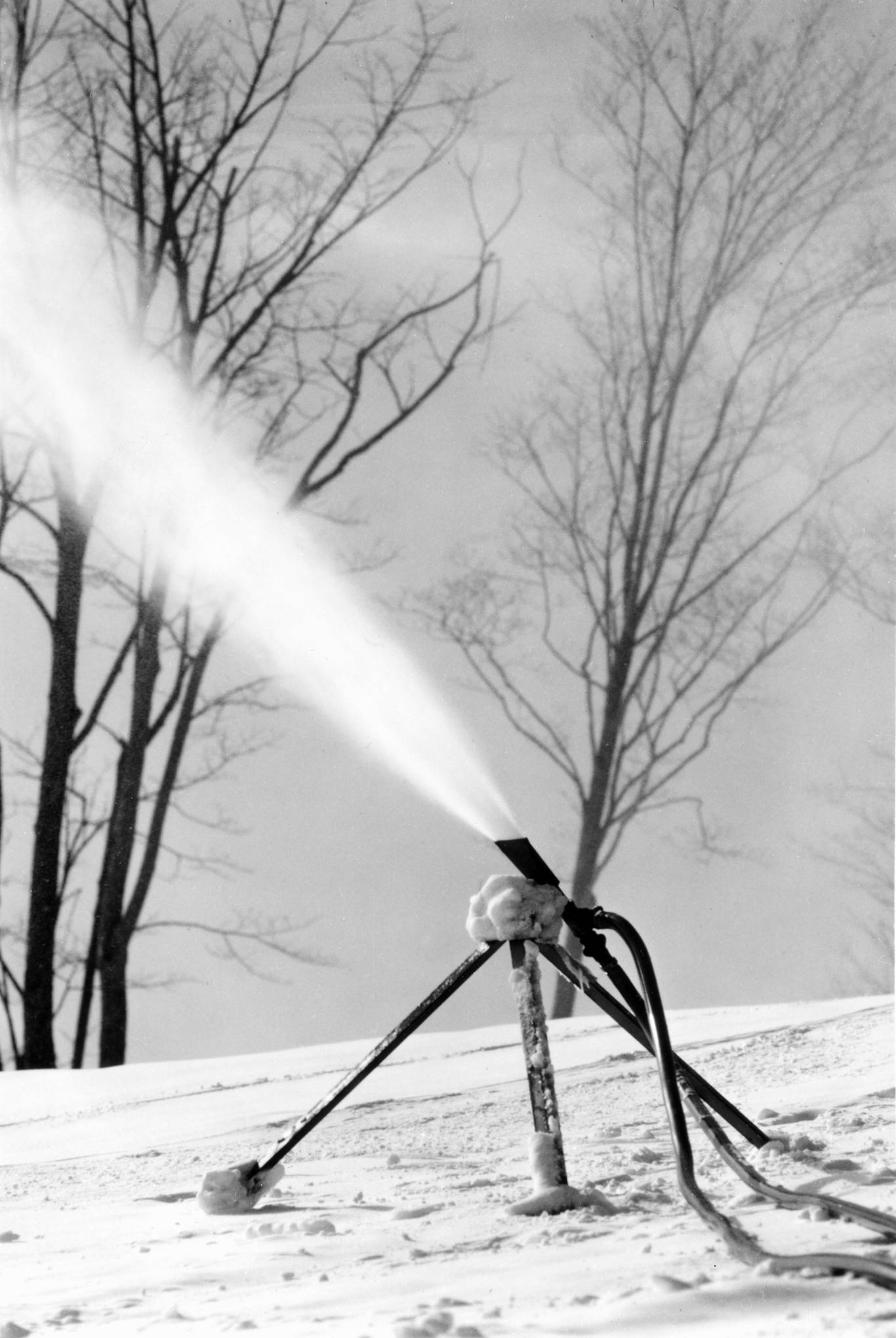 One of the first snow guns at Boyne Mountain.