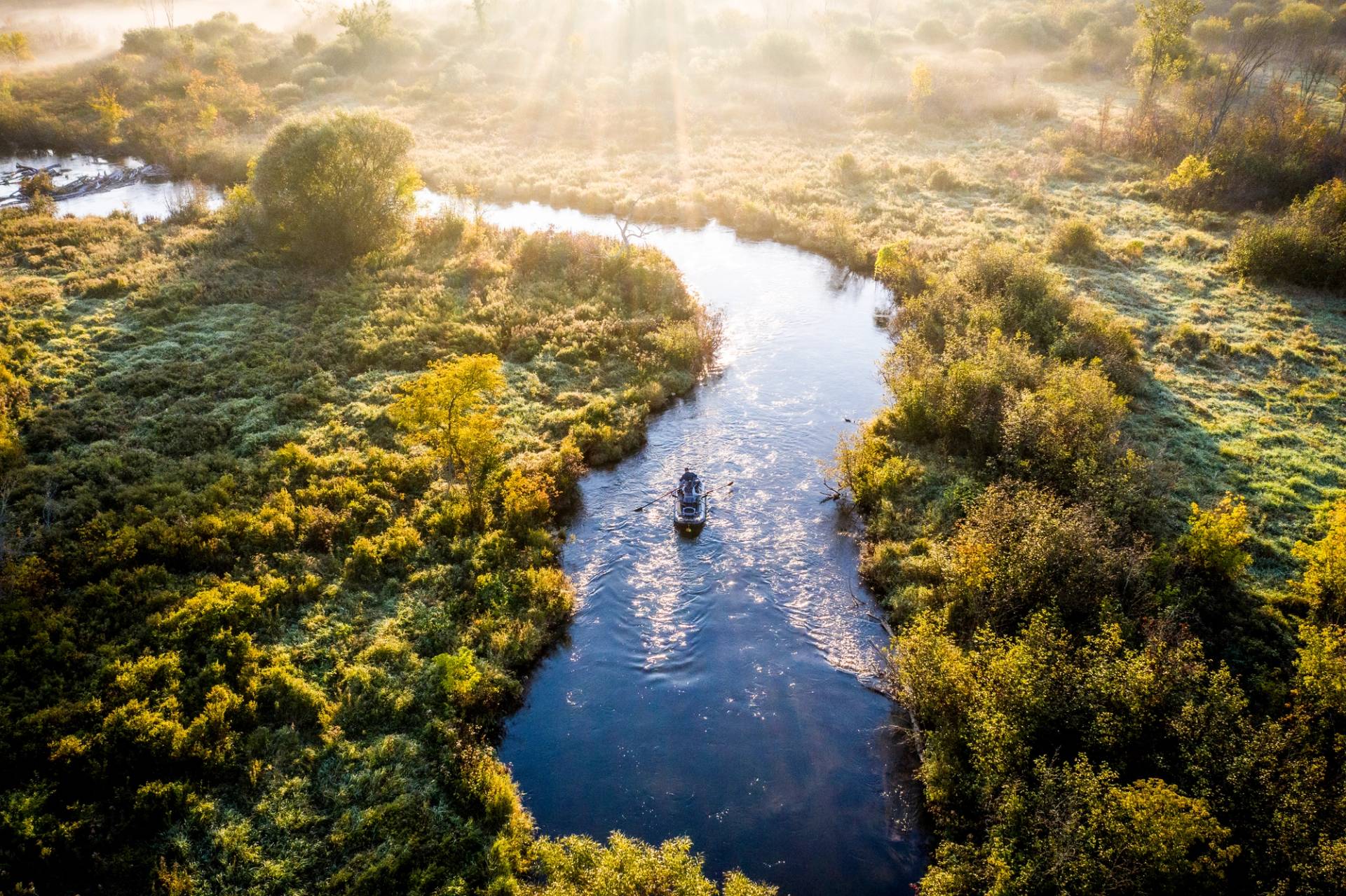 Fly fishers on a river