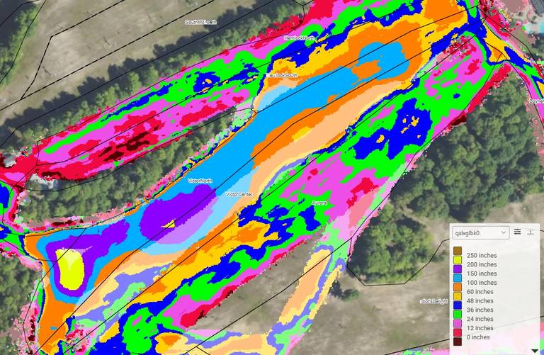 Screenshot of SnowSat chart used for snow depth