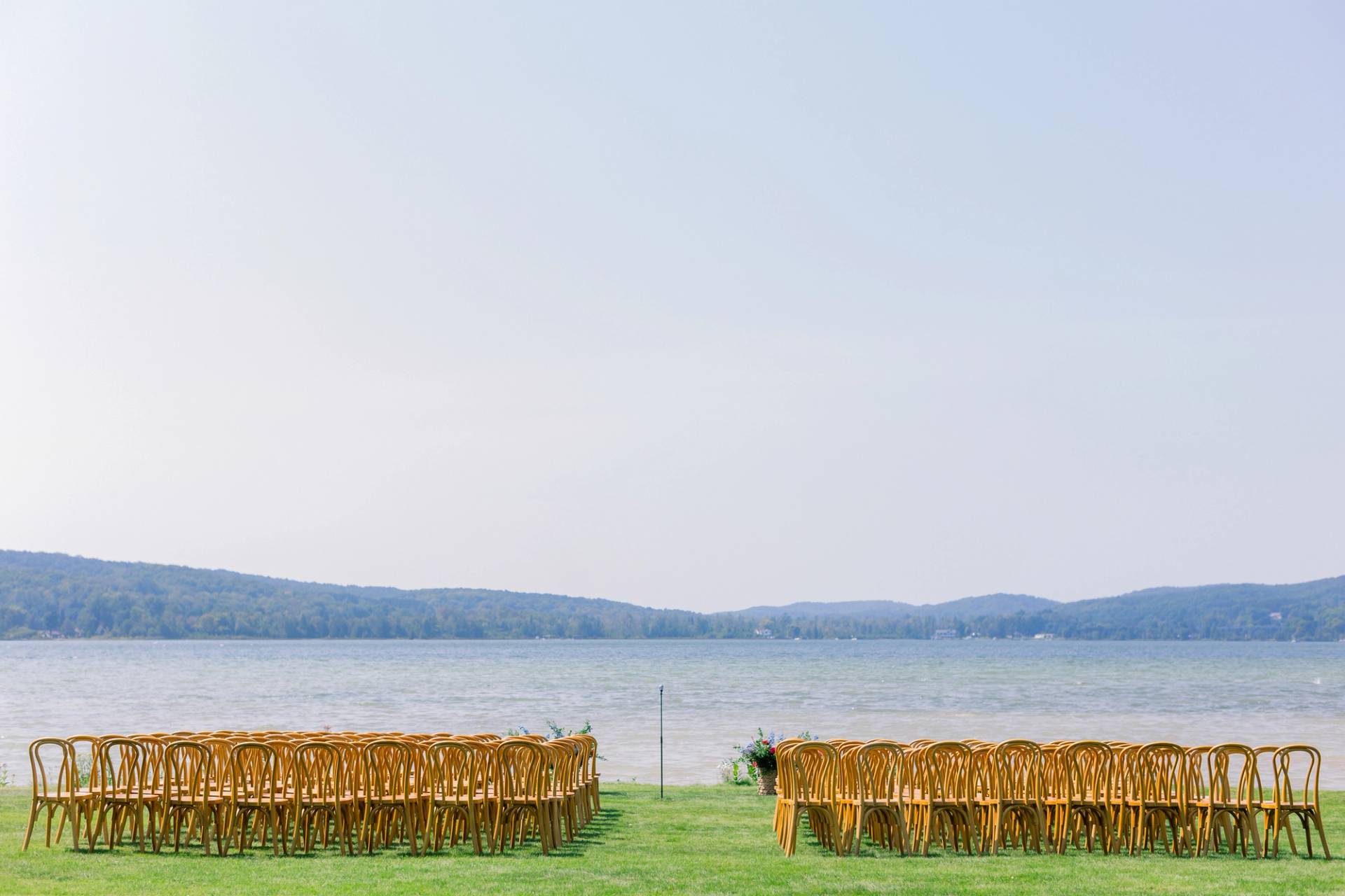 ceremony chairs at deer lake