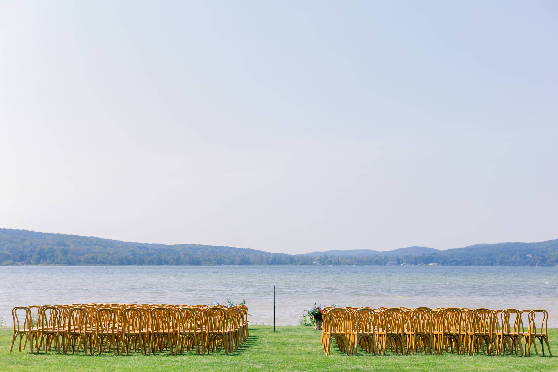 ceremony chairs at deer lake