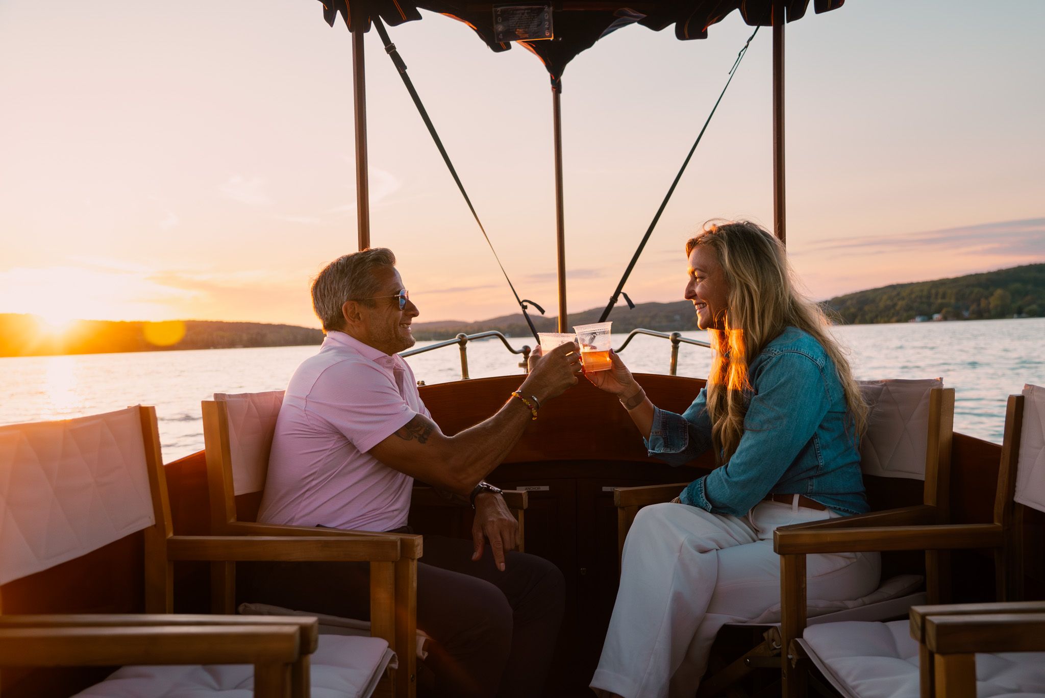 couple having drinks on miss donna 