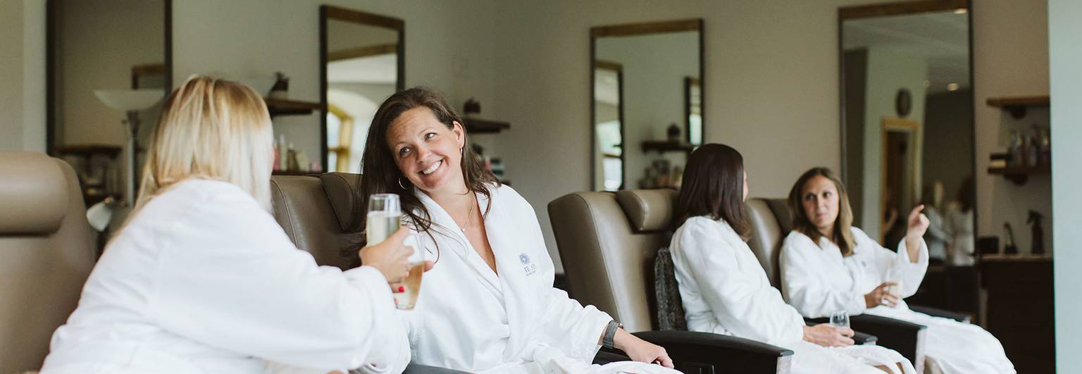 Friends getting pedicures at The Spa at Boyne Mountain