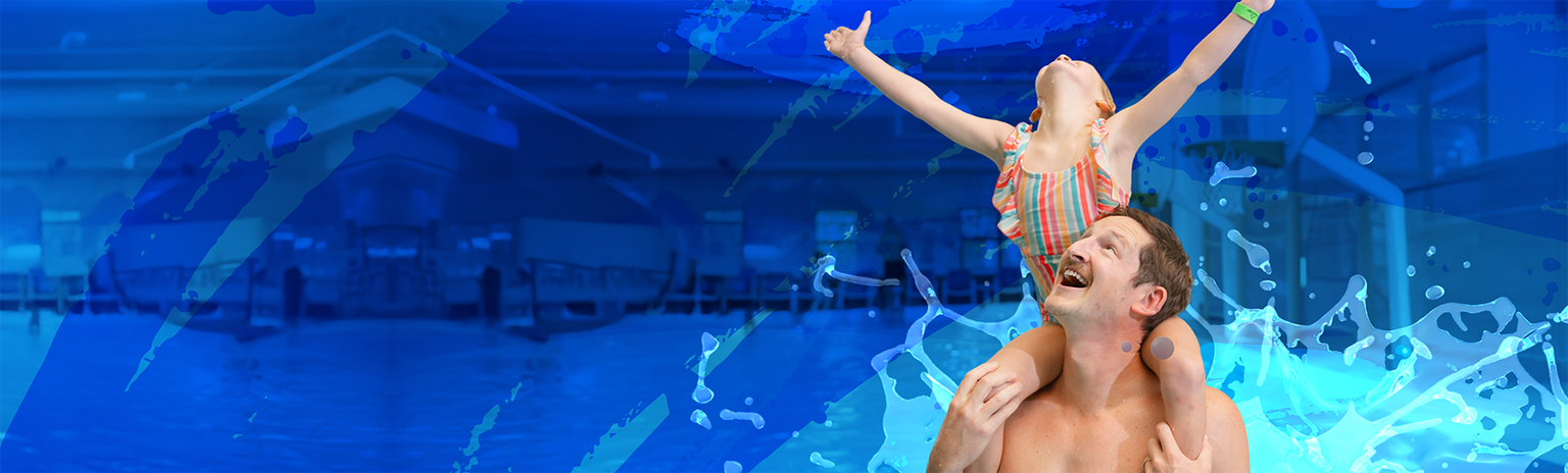 Dad with daughter on his shoulders