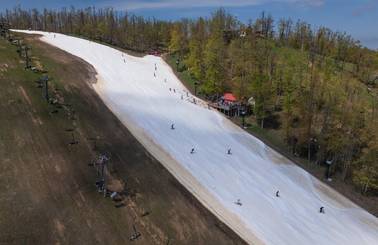 drone view of the glacier