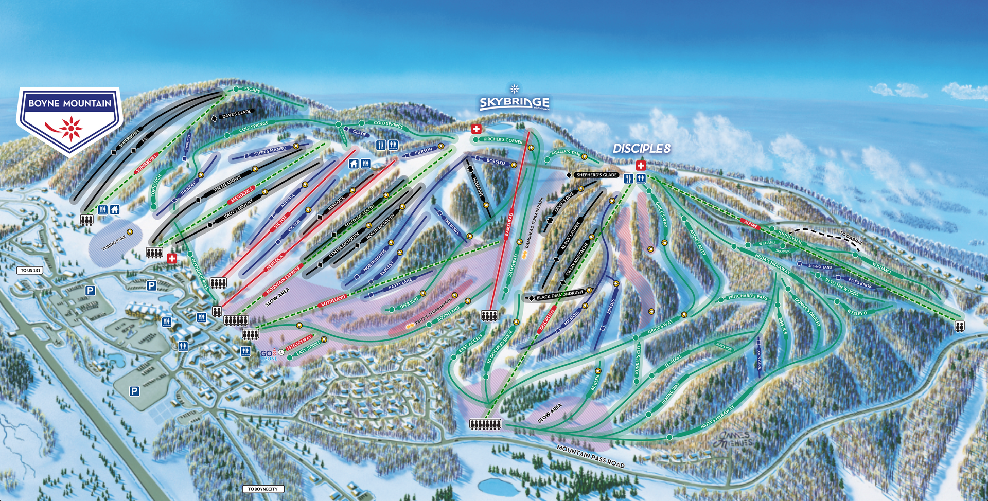 Winter Trail Map of Boyne Mountain Resort