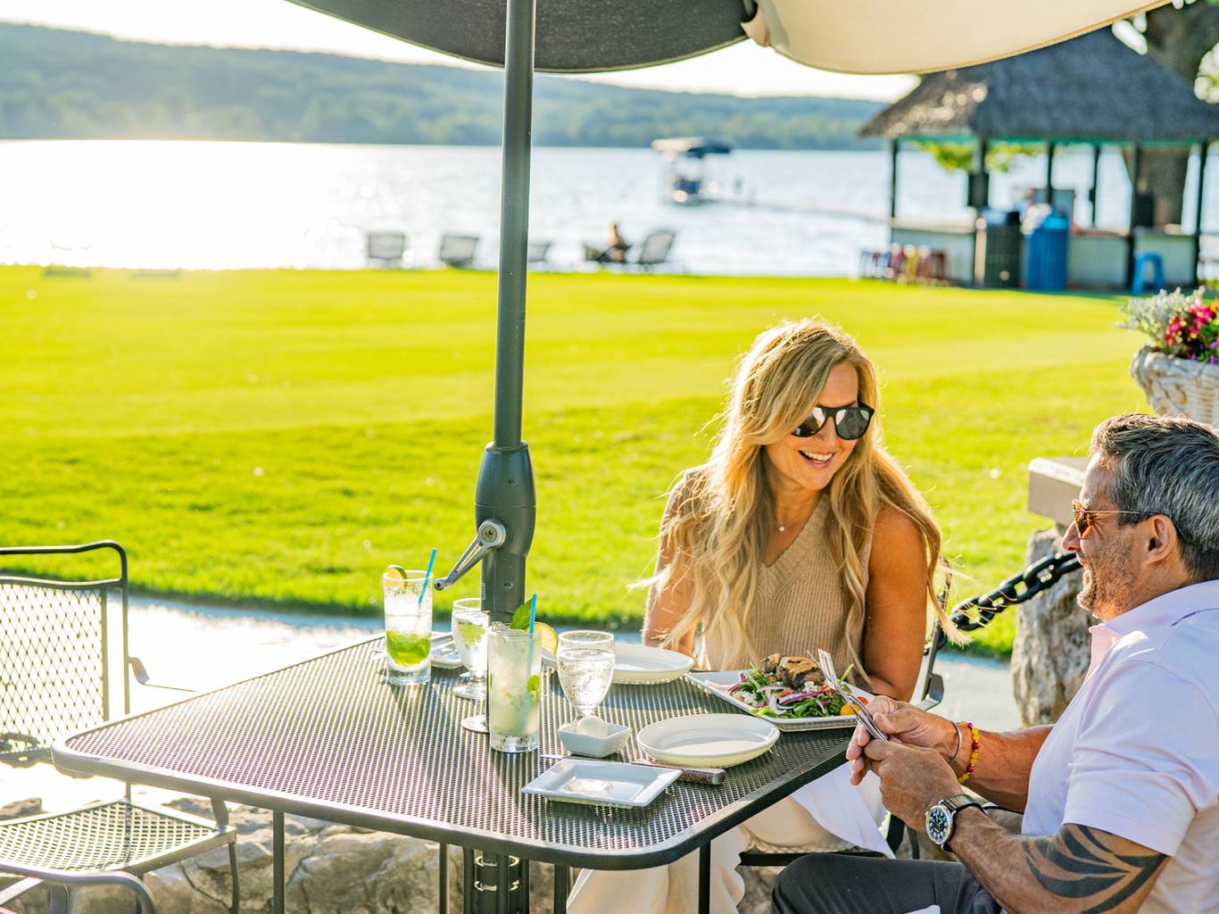 order being taken on the Beach House patio