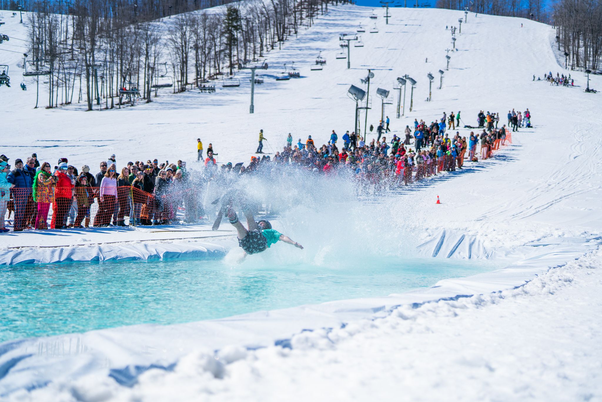 person falling at slush cup