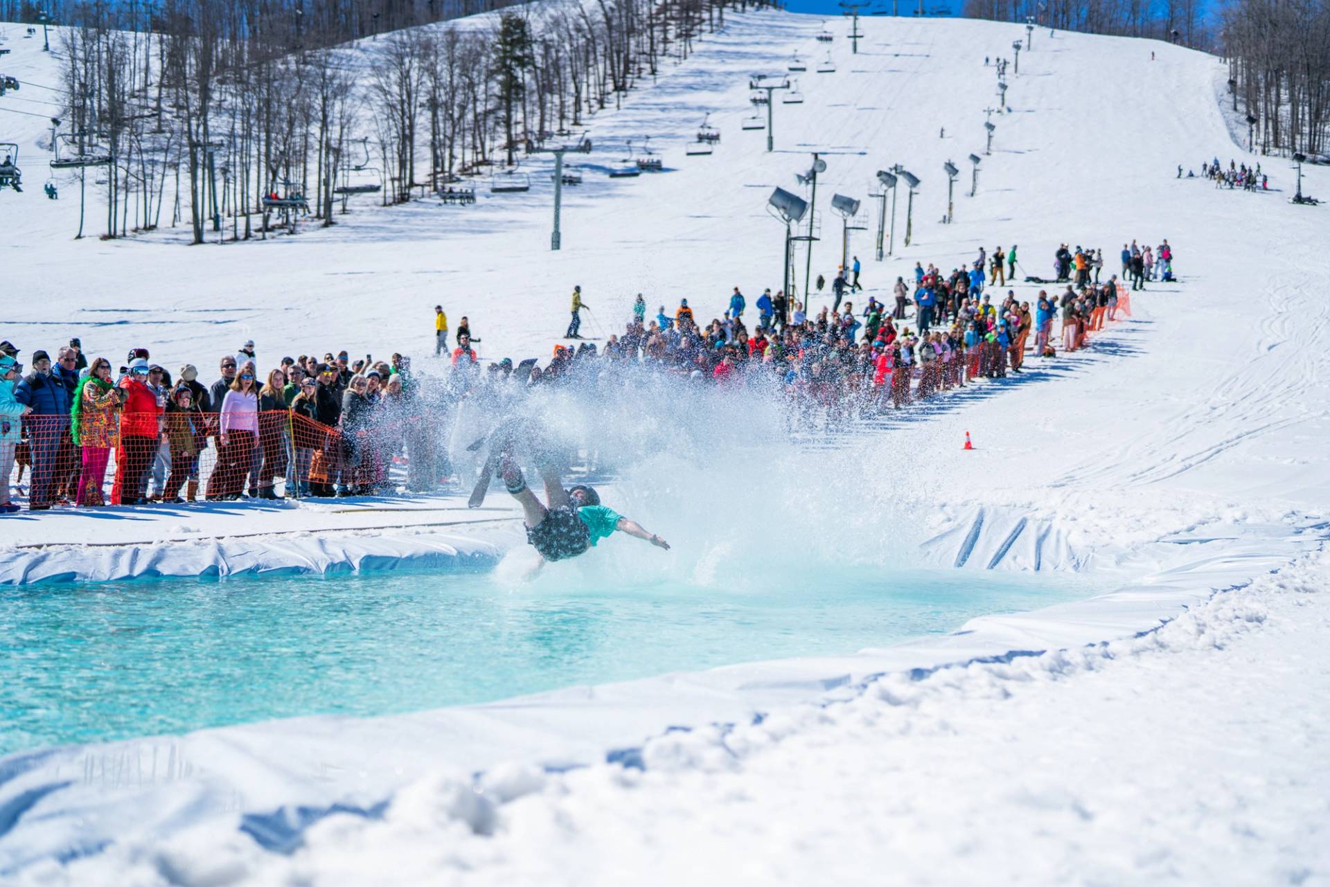 person falling at slush cup