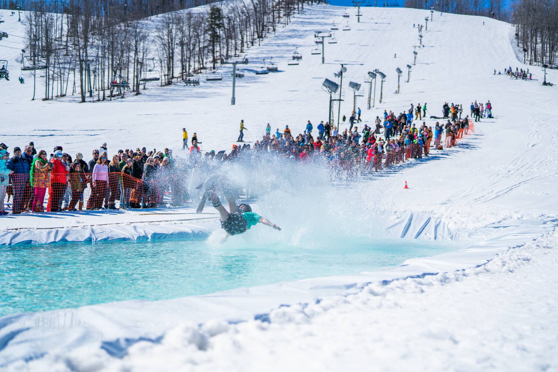 person falling at slush cup