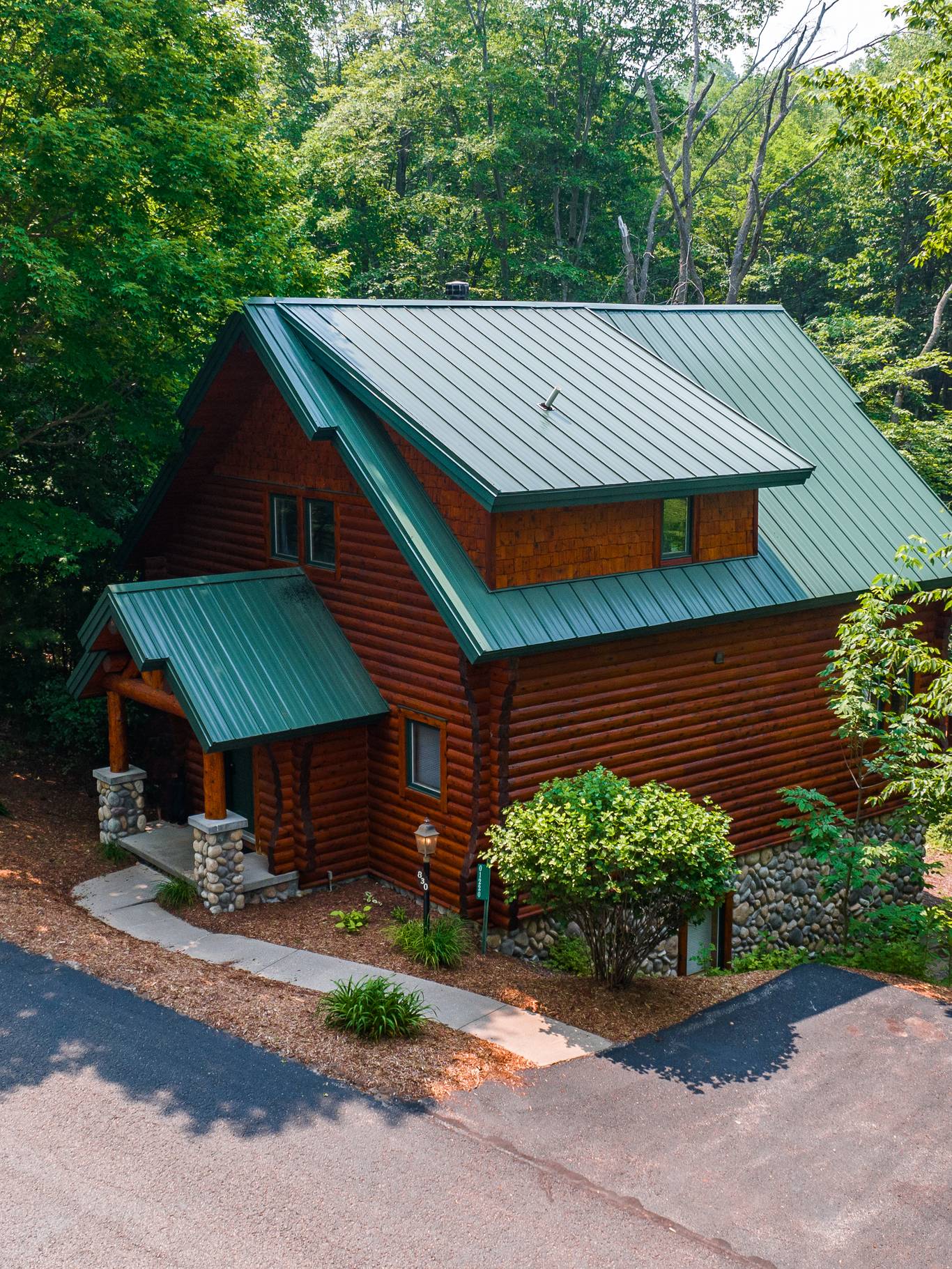 exterior of mountain cabin