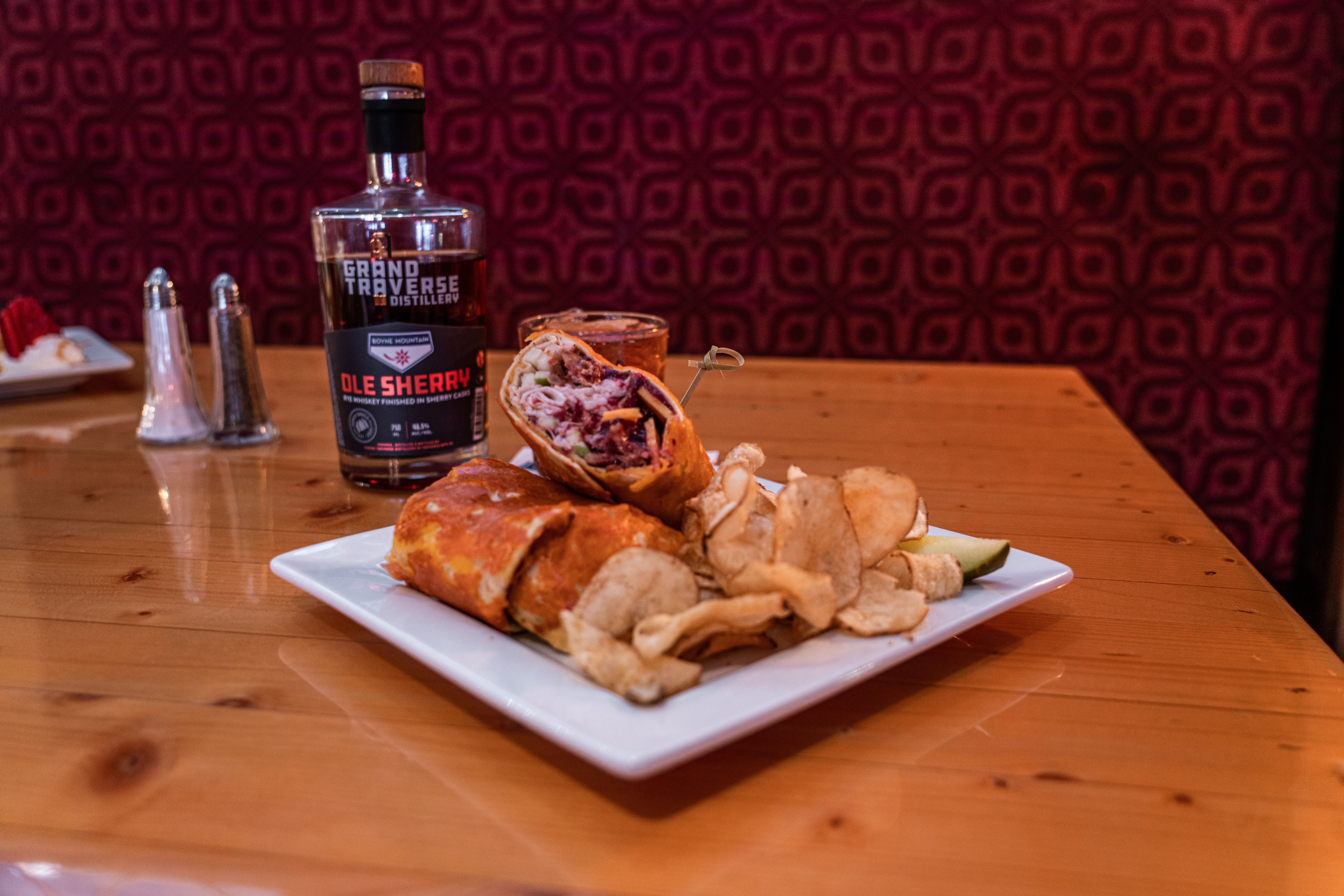 wrap and chips at Everett's