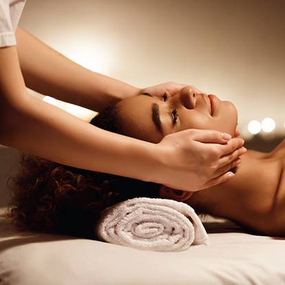 Woman getting a massage at The Spa at Boyne Mountain