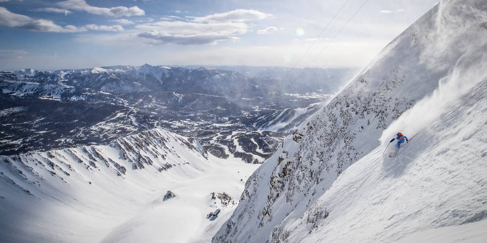 skier in chute at Big Sky Resort
