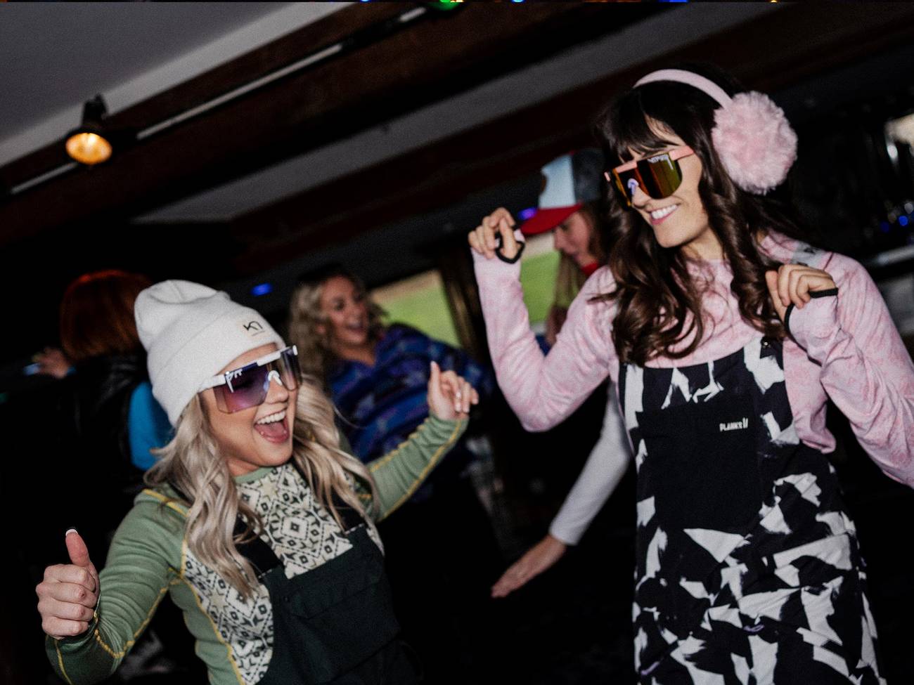 Girls dancing and partying in the Snowflake Lounge