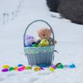 Easter basket in the snow