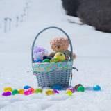 Easter basket in the snow