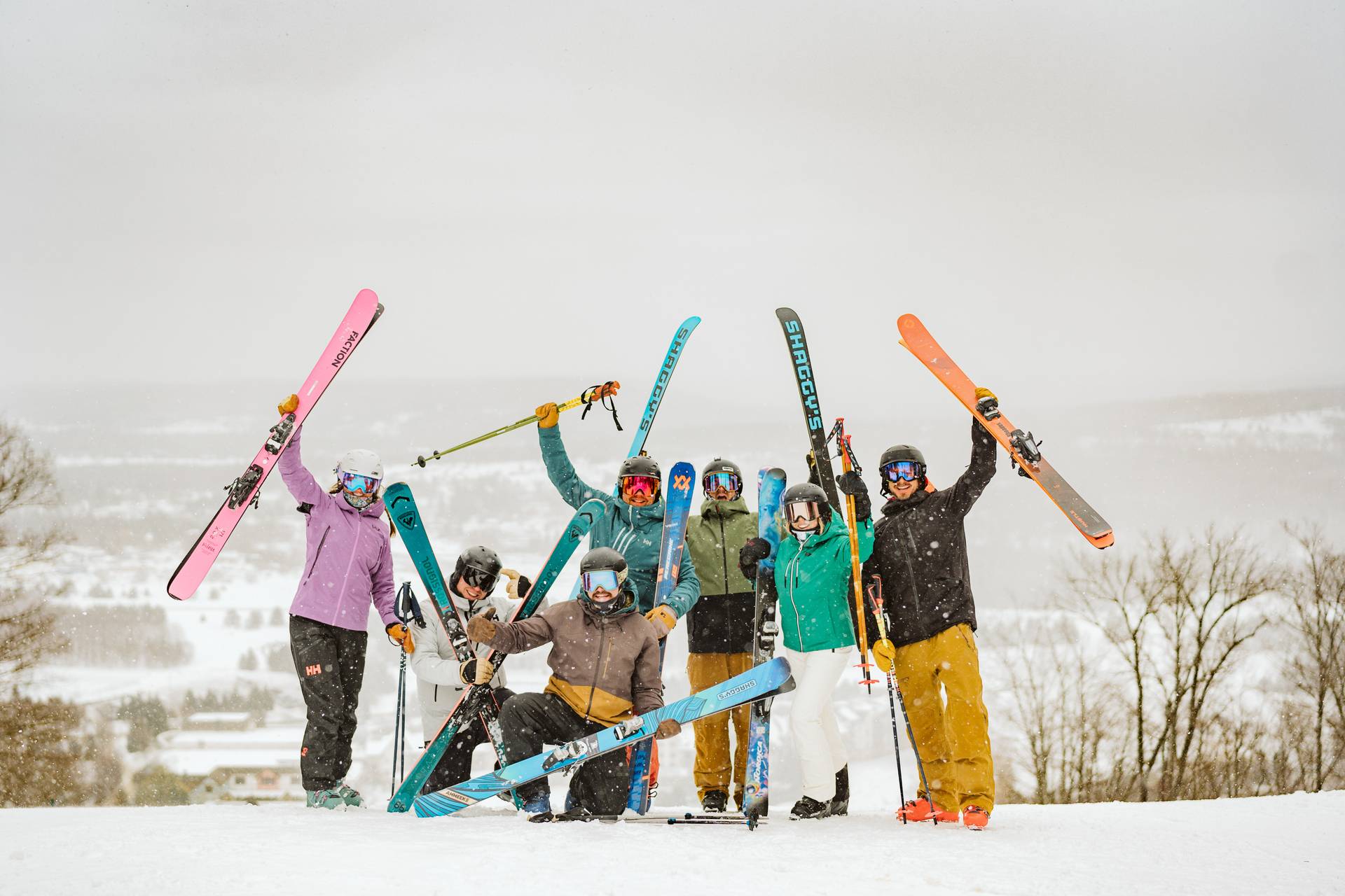 Group of skiers posing