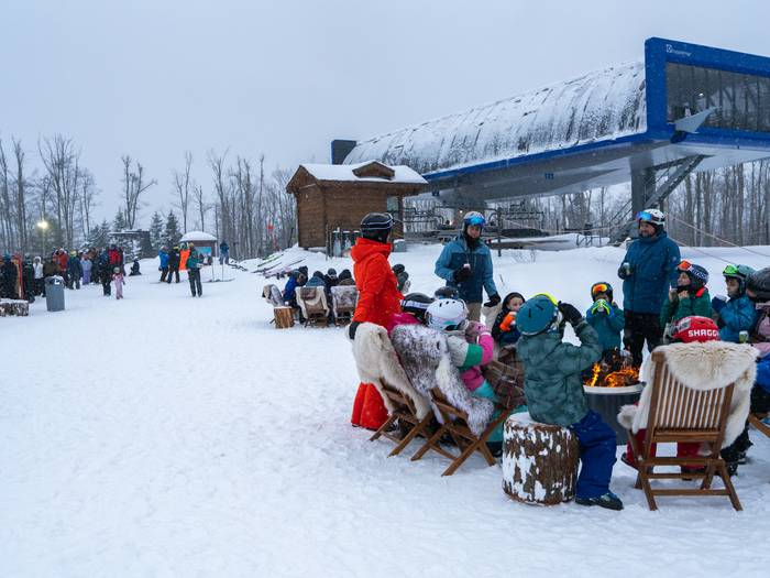 outside fire pits at iglu