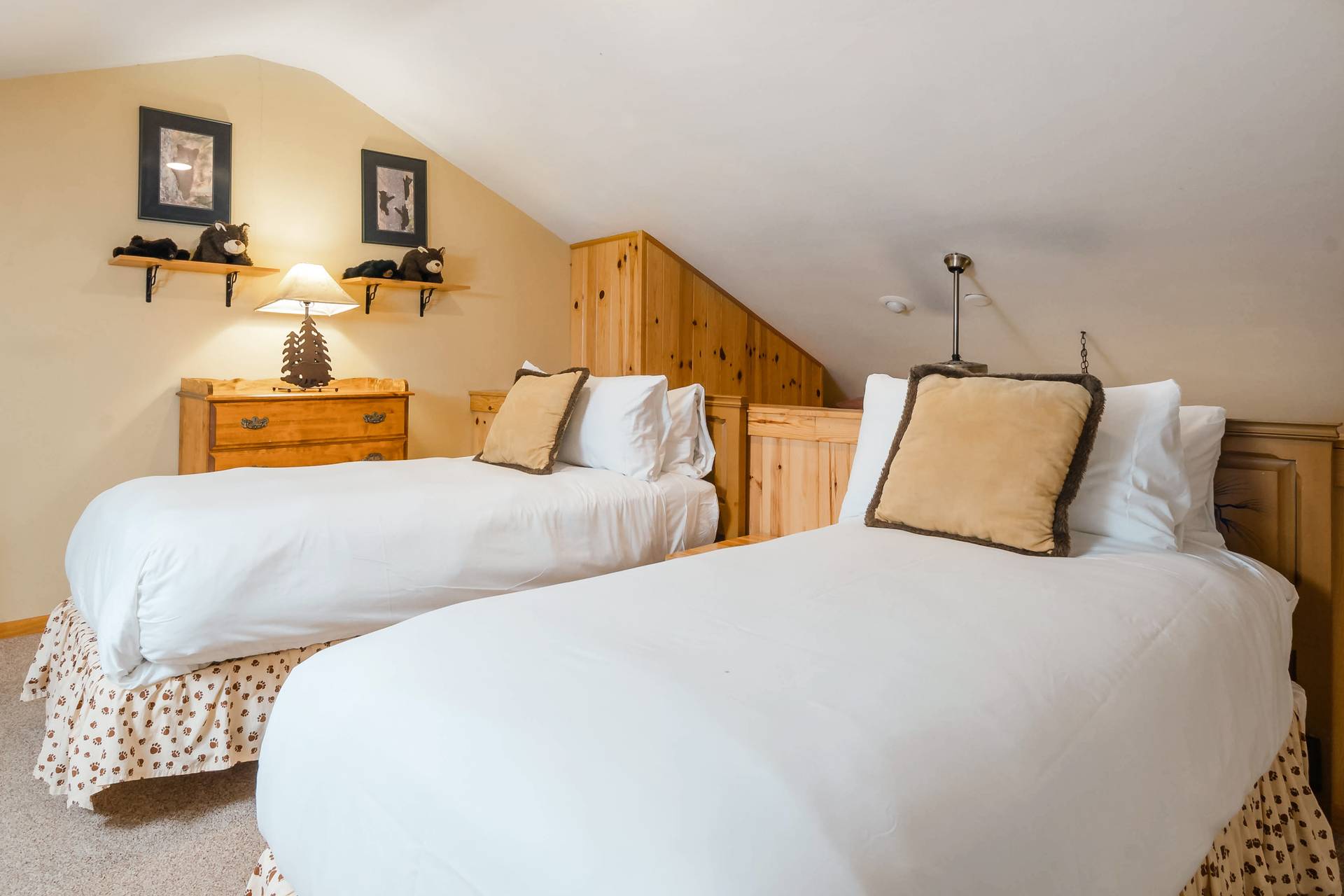 loft bedroom inside mountain villa