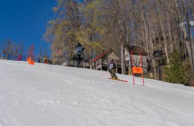 ski racer on victor