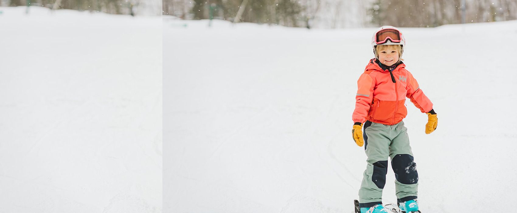 little girl skiing at Boyne Mountain