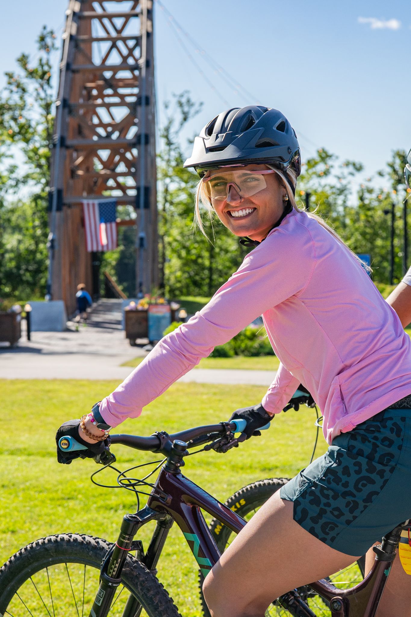girl riding mountain bike 