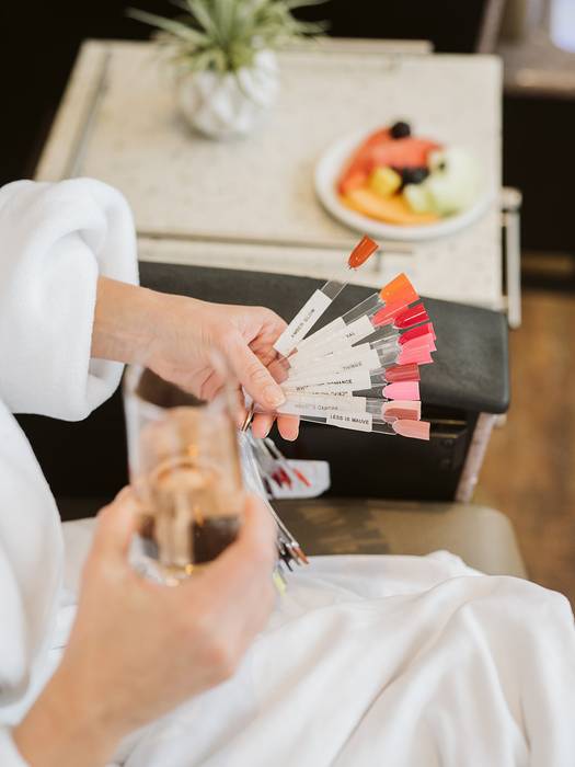 Nail color options at The Spa