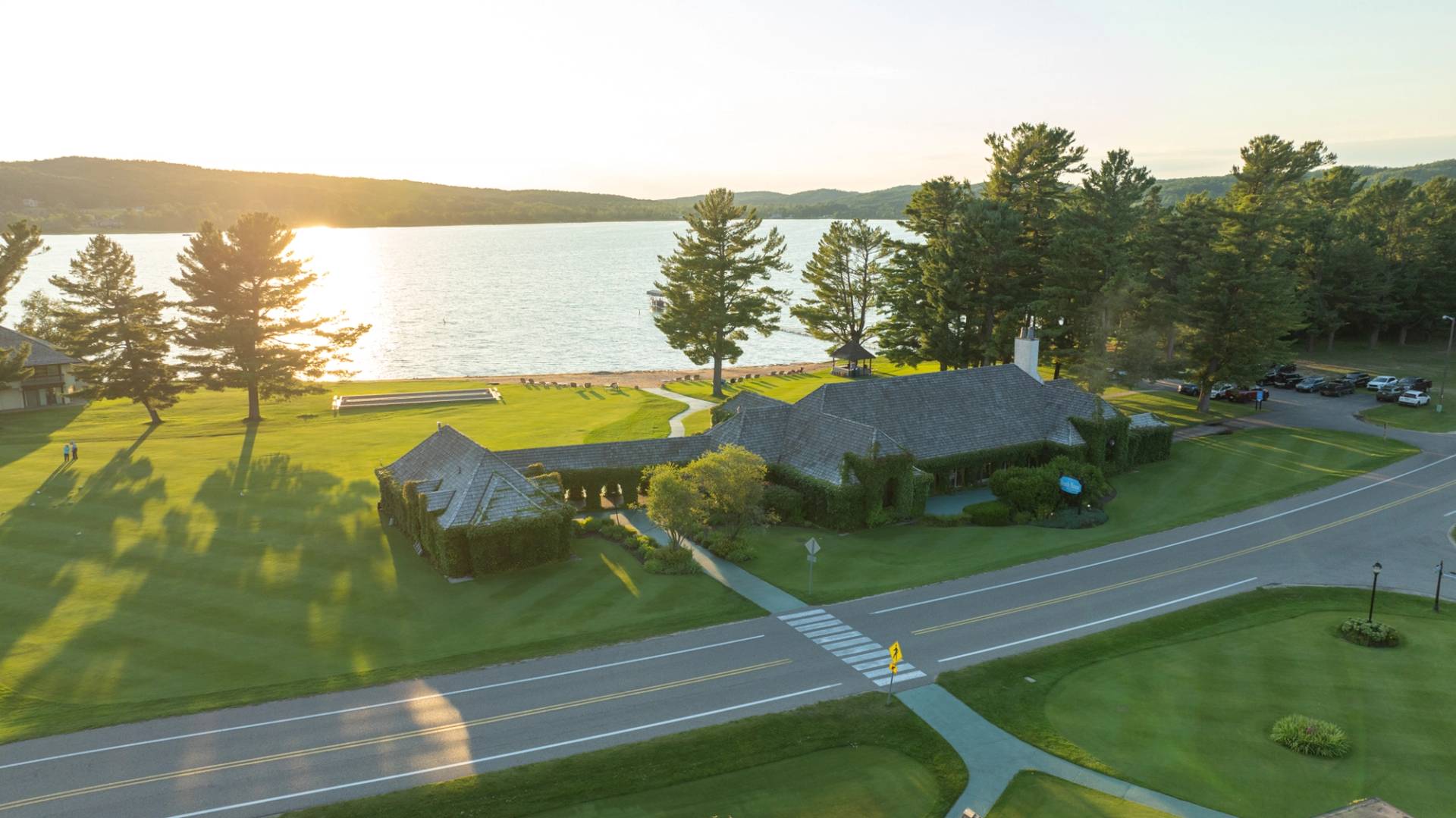 aerial view of the beach house