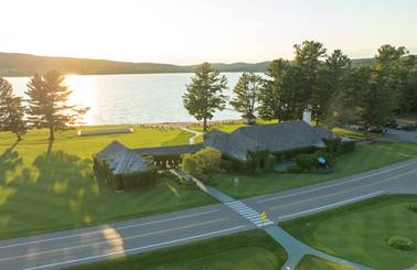 aerial view of the beach house