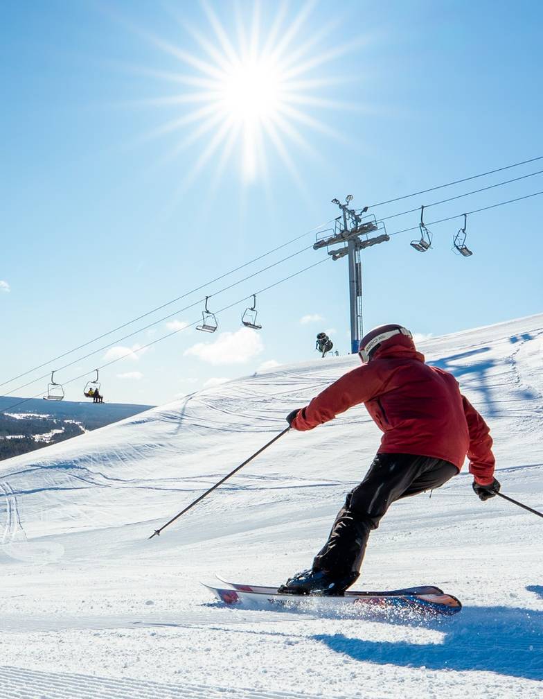 Aurora riding mclouth on a powder day