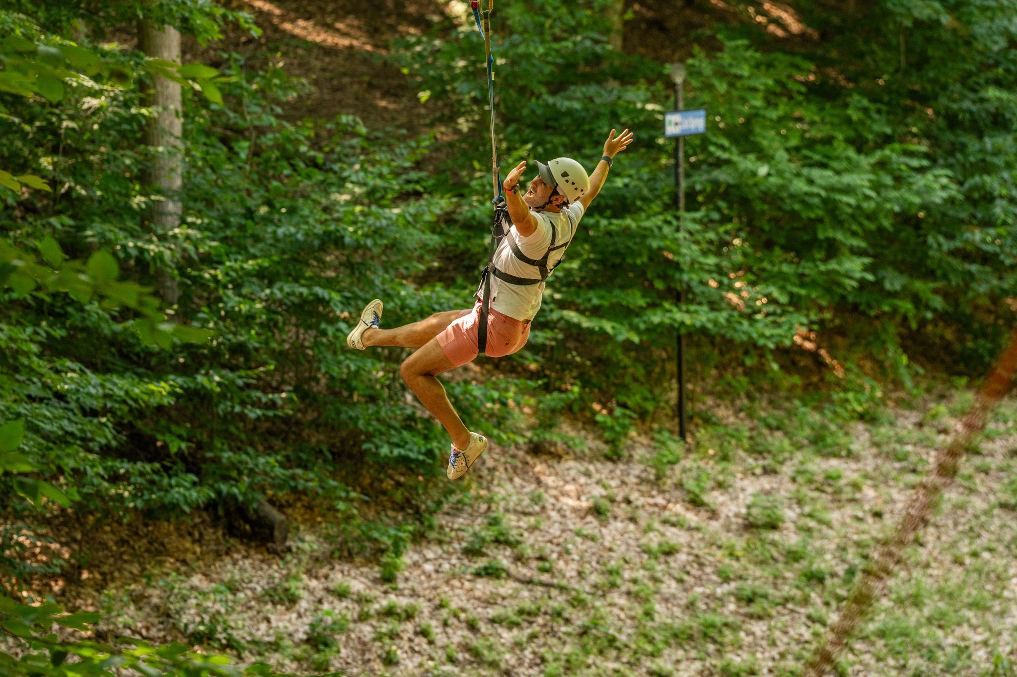 Dad on the Zipline Adventure